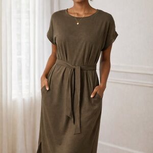 Chic olive Midi Dress
